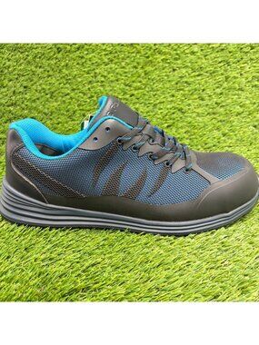 Genuine Grip Fangs Mens Size 12 Black Blue Composite Safety Toe Work Shoes